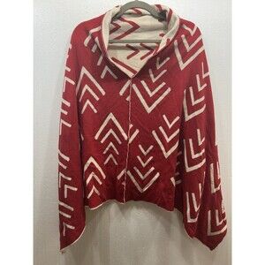 Duluth Trading Co OS Shawl One size Red Beige Poncho Womens